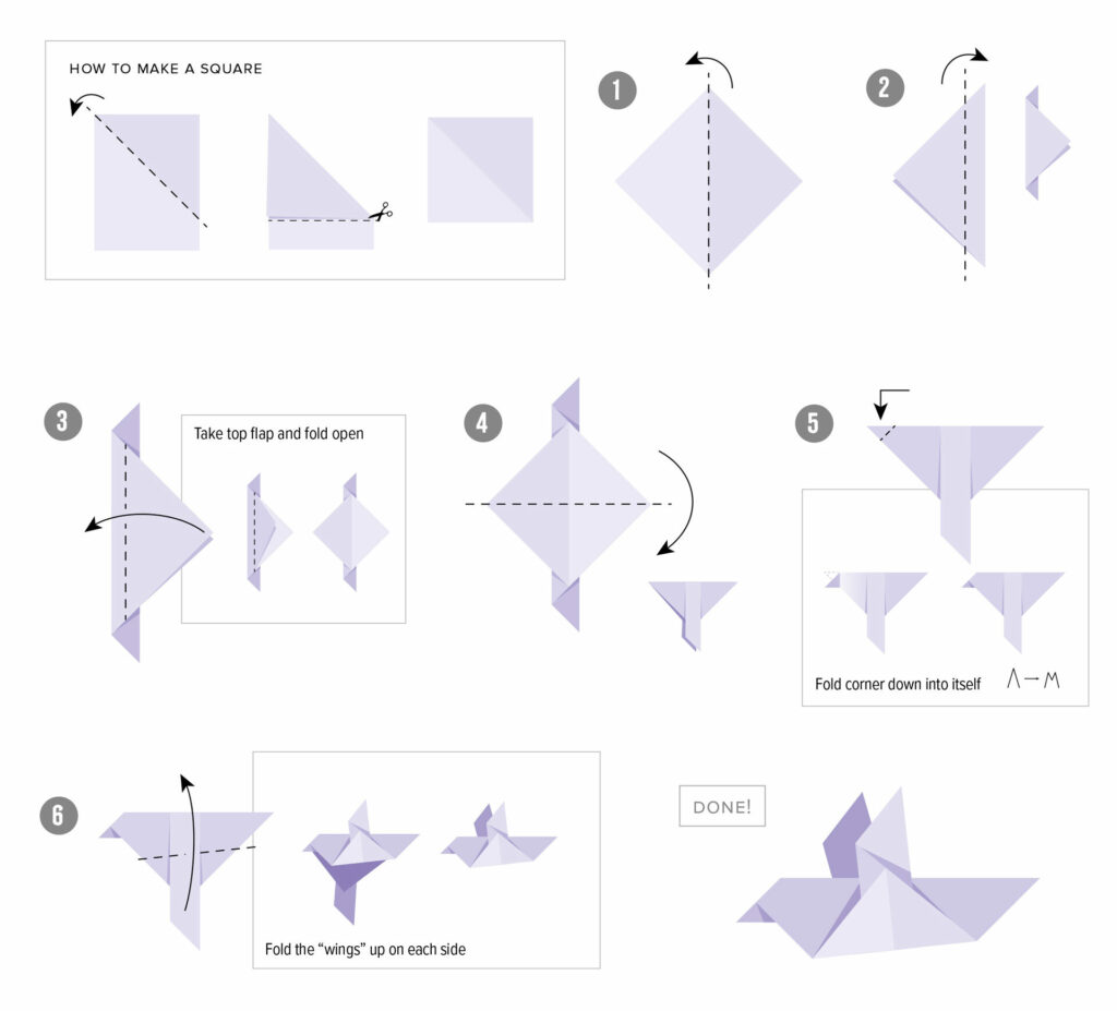 Les Colombes Folding Instructions